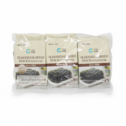 Seaweed snack with olive oil