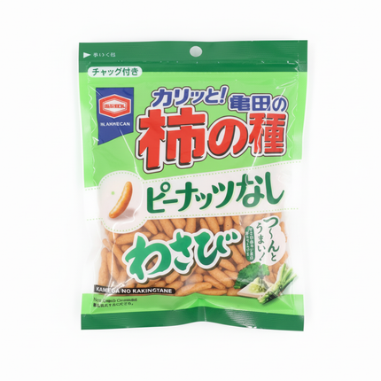 Kameda No Kaki No Tane Peanut Nashi Wasabi (Wasabi Flavored Rice Crackers without Peanuts)