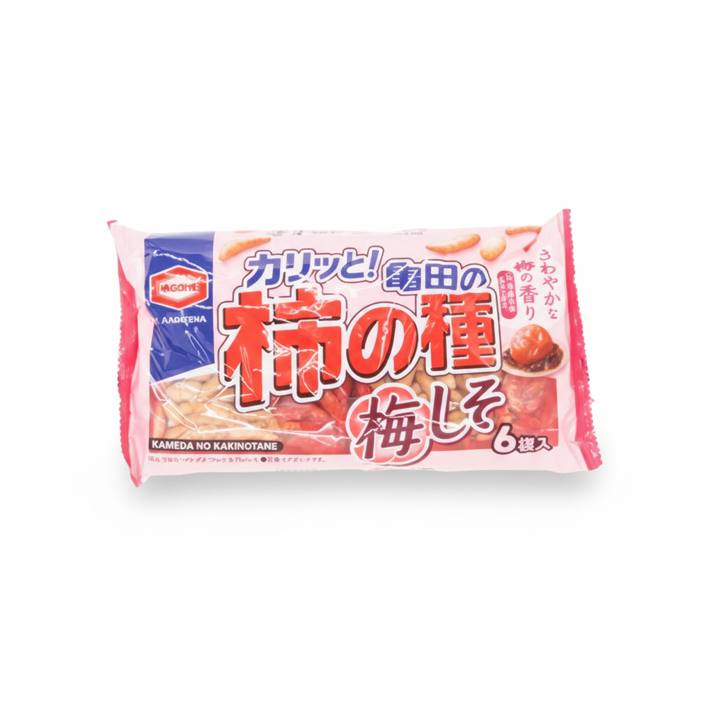 Kakinotane Umeshiso 6p (Rice Crackers with Pickled Plums Flavor & Peanuts)