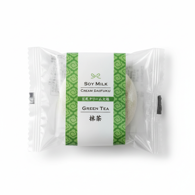 Tonyu Cream Daifuku Matcha (Rice Dumpling with Matcha Cream Paste, Soy Based)
