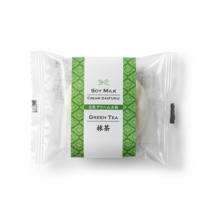 Tonyu Cream Daifuku Matcha (Rice Dumpling with Matcha Cream Paste, Soy Based)