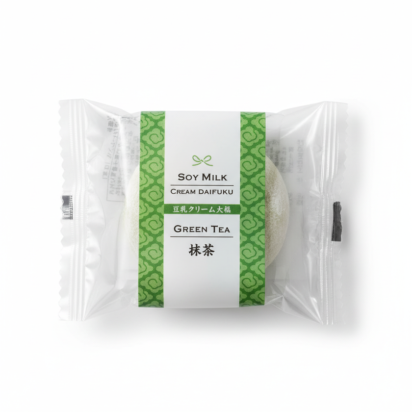 Tonyu Cream Daifuku Matcha (Rice Dumpling with Matcha Cream Paste, Soy Based)