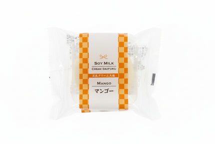 豆乳クリーム大福マンゴー（マンゴークリームペースト入り大福、大豆ベース）