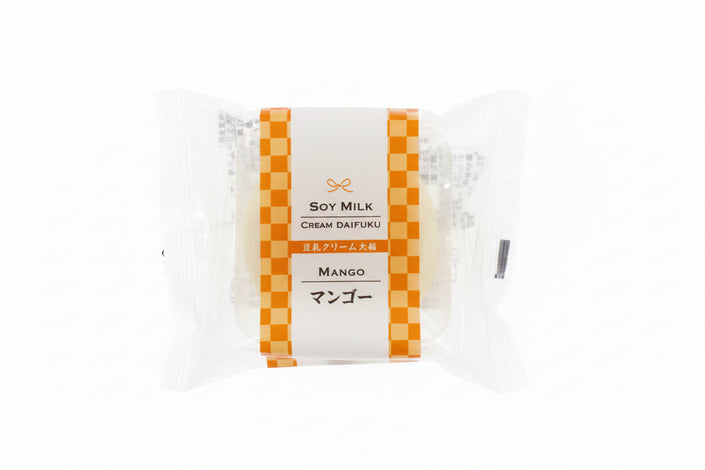 豆乳クリーム大福マンゴー（マンゴークリームペースト入り大福、大豆ベース）