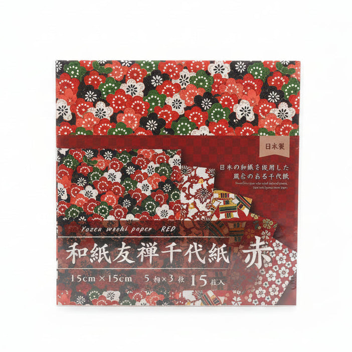 友禅千代紙15cm角 12枚 (赤)