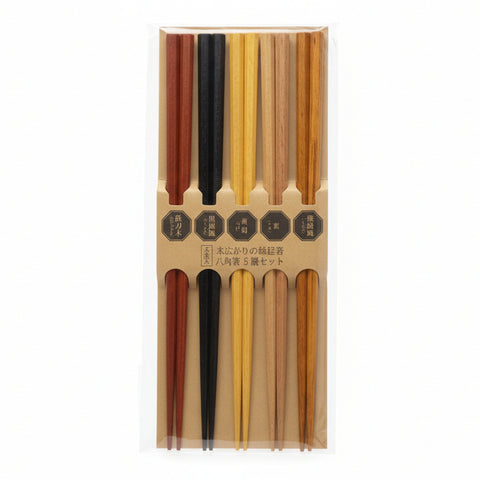Octagonal Chopsticks 22.5cm 5 pairs