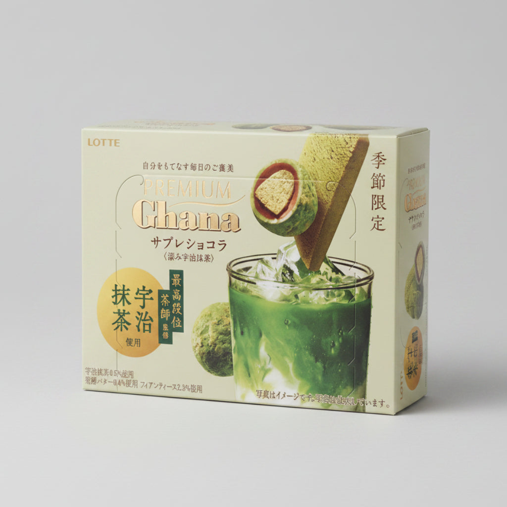 Lotte Premium Ghana Matcha Chocolate Sable 49g