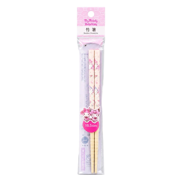 Bamboo Kids Chopsticks 16.5cm My Melody & Kuromi
